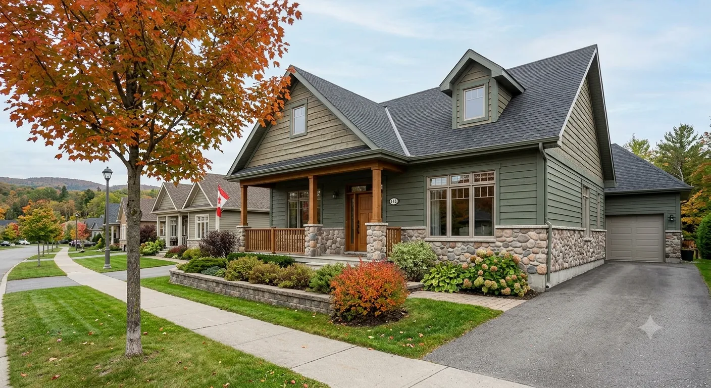 Single-storey bungalow with a yard in a family-friendly Laurentians neighbourhood.